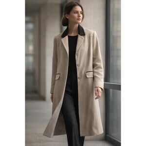 Vintage 1990s  Longline Coat Minimalist Quietlux Tailored Career Jacket 16 L/XL